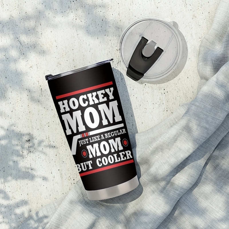 Hockey Mom Insulated Cup - 20oz Double-Walled Tumbler, 304 Stainless Steel with Hockey Theme Design - Keeps Drinks Ice Cold, Perfect Sports Fan Gift for Games & Outdoor