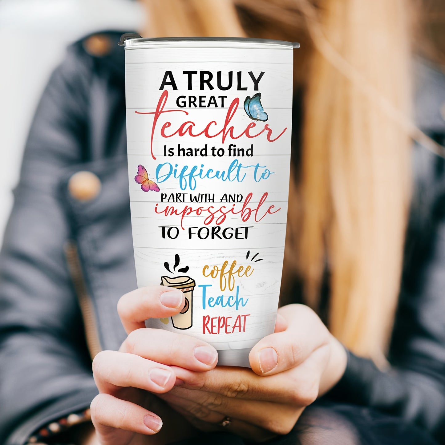 Teacher Appreciation Tumbler 20oz - "World's Best Teacher" Stainless Steel Insulated Cup | Leakproof Gift for Educators at Christmas, End of Year & Holidays