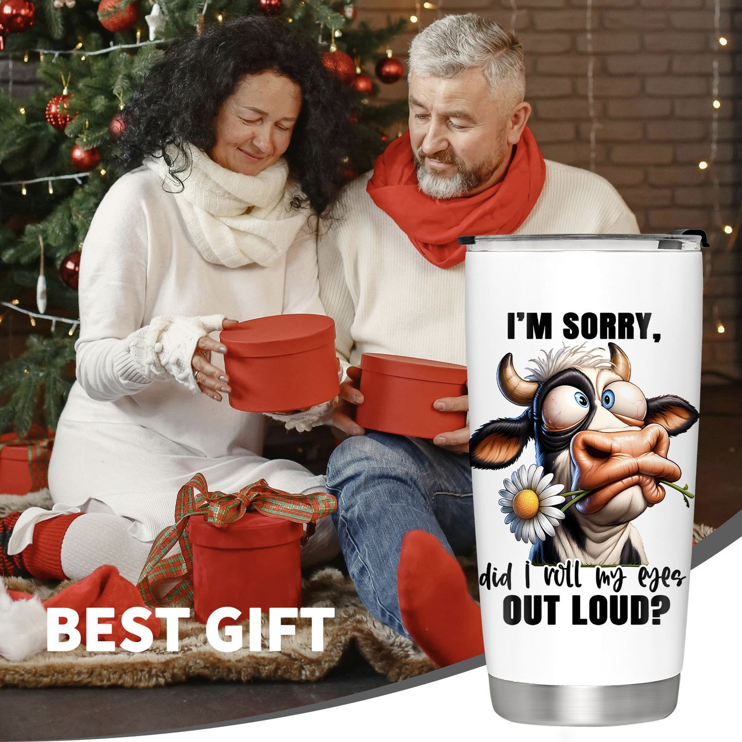 20oz Cow Print Stainless Steel Tumbler - Insulated Leakproof Travel Mug for Coffee & Tea | Unique Gift for Cow Lovers, Farm Enthusiasts & Dairy Farmers | Cute Farmhouse Aesthetic