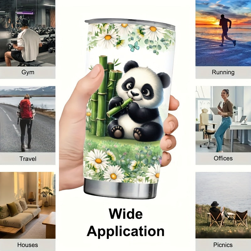Mother's Day Gifts for Women - Cute Panda with Flowers & Butterfly Tumbler, 20oz Stainless Steel Insulated Cup, Keeps Hot/Cold | Gift for Her, Daughter, Sister, Girlfriend, Mom