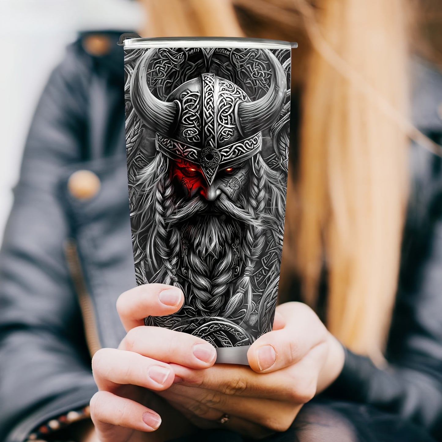 Viking Gift Mug for Men - 20oz Insulated Stainless Steel Tumbler, Best Birthday & Christmas Gift for Husband, Dad, Boyfriend - Keeps Drinks Hot/Cold, Father’s Day Present Idea