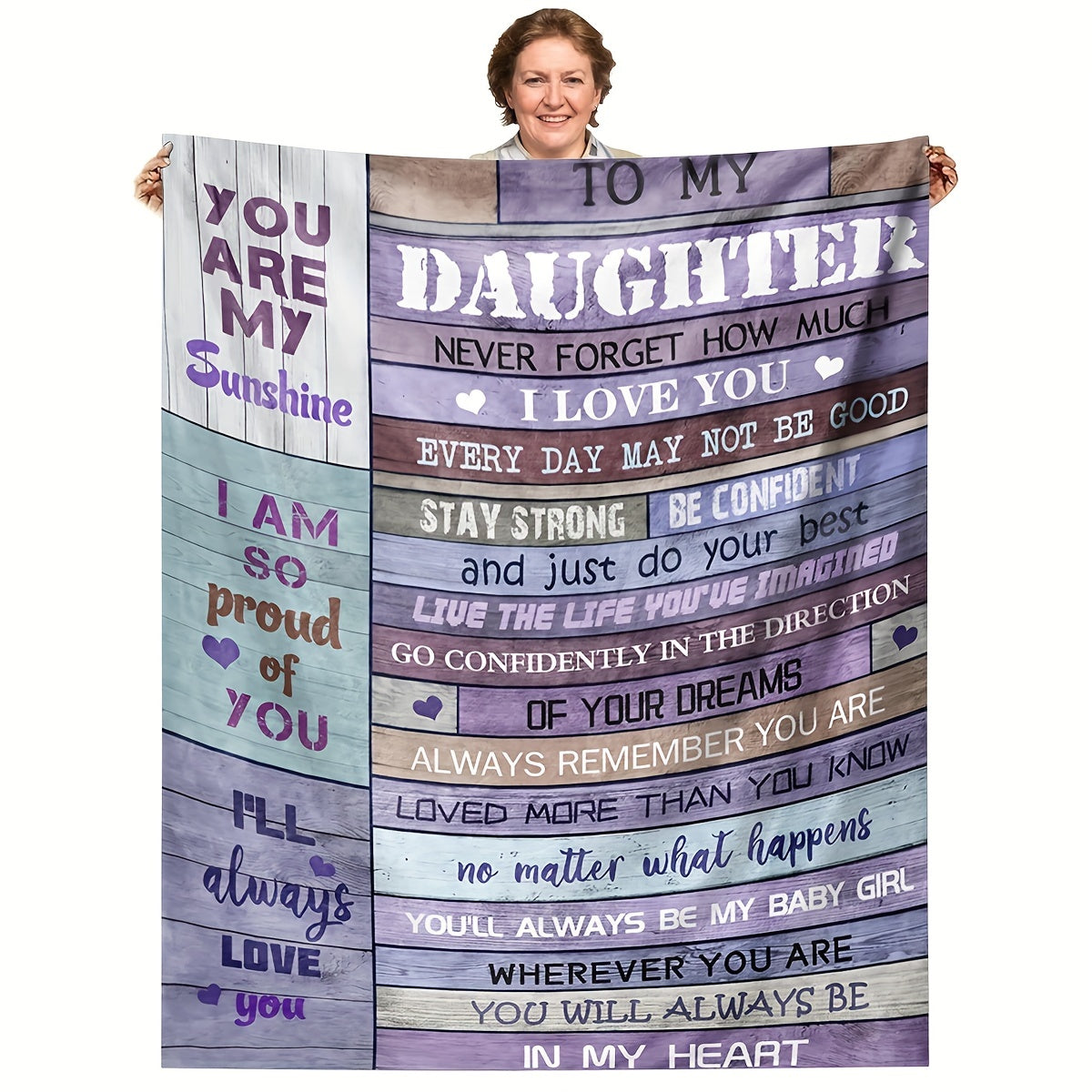 For My Adventurous Daughter - Cozy Flannel Blanket for Sofa, Bed & Wilderness | The Soft Companion for Home Comforts & Camping Adventures