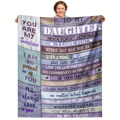 For My Adventurous Daughter - Cozy Flannel Blanket for Sofa, Bed & Wilderness | The Soft Companion for Home Comforts & Camping Adventures
