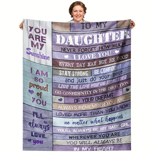 For My Adventurous Daughter - Cozy Flannel Blanket for Sofa, Bed & Wilderness | The Soft Companion for Home Comforts & Camping Adventures