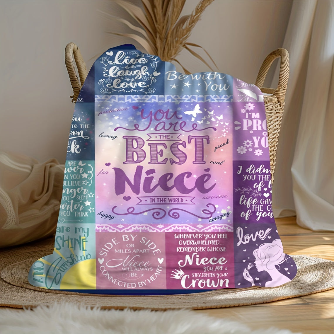 To My Dearest Niece - A Cozy Hug in Blanket Form | Soft Flannel Sofa Throw for Movie Nights, Perfect Birthday & Holiday Gift