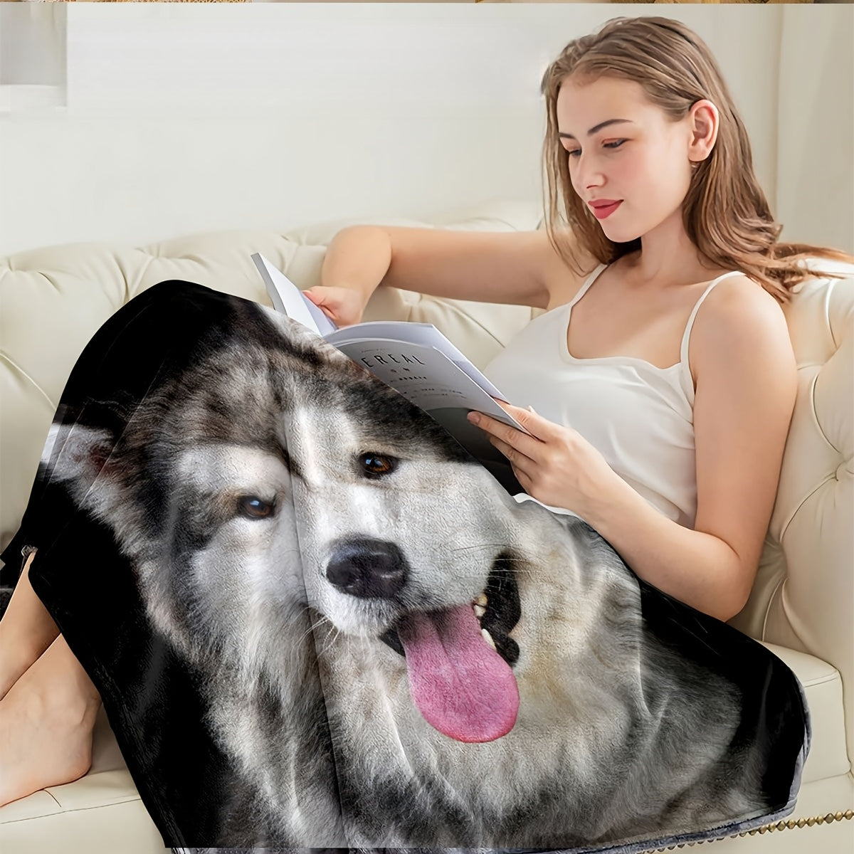 Personalized Alaskan Malamute Blanket - Custom Photo Print of Your Dog, Tear-Resistant & Durable, Ultimate Gift for Malamute Lovers & Owners