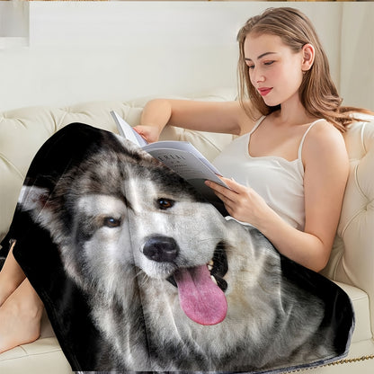 Personalized Alaskan Malamute Blanket - Custom Photo Print of Your Dog, Tear-Resistant & Durable, Ultimate Gift for Malamute Lovers & Owners