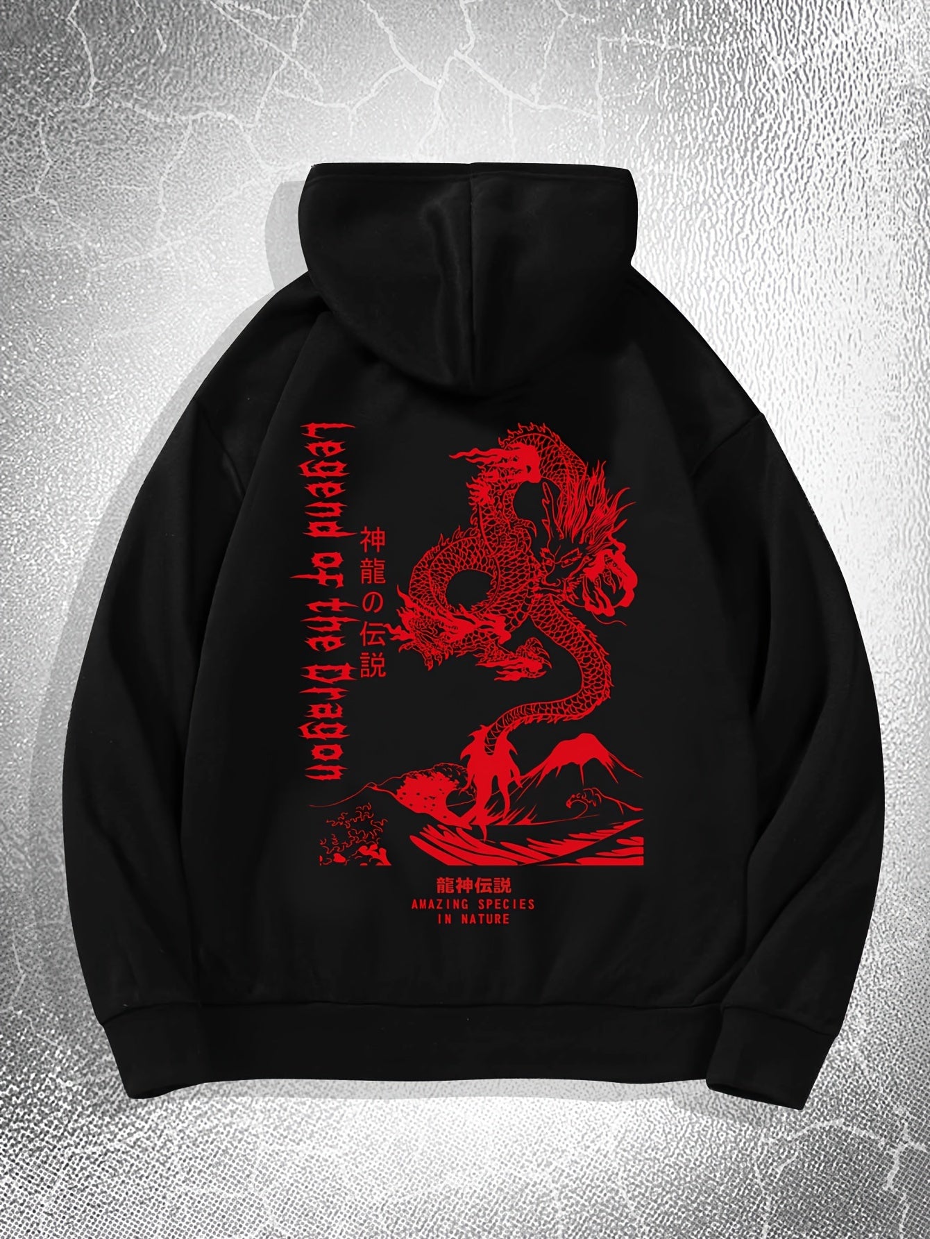 Bestseller Dragon Hoodie for Men - Power Symbol Print with Kangaroo Pocket, Fall & Winter Essential | Adjustable Drawstring, Cult Favorite Streetwear