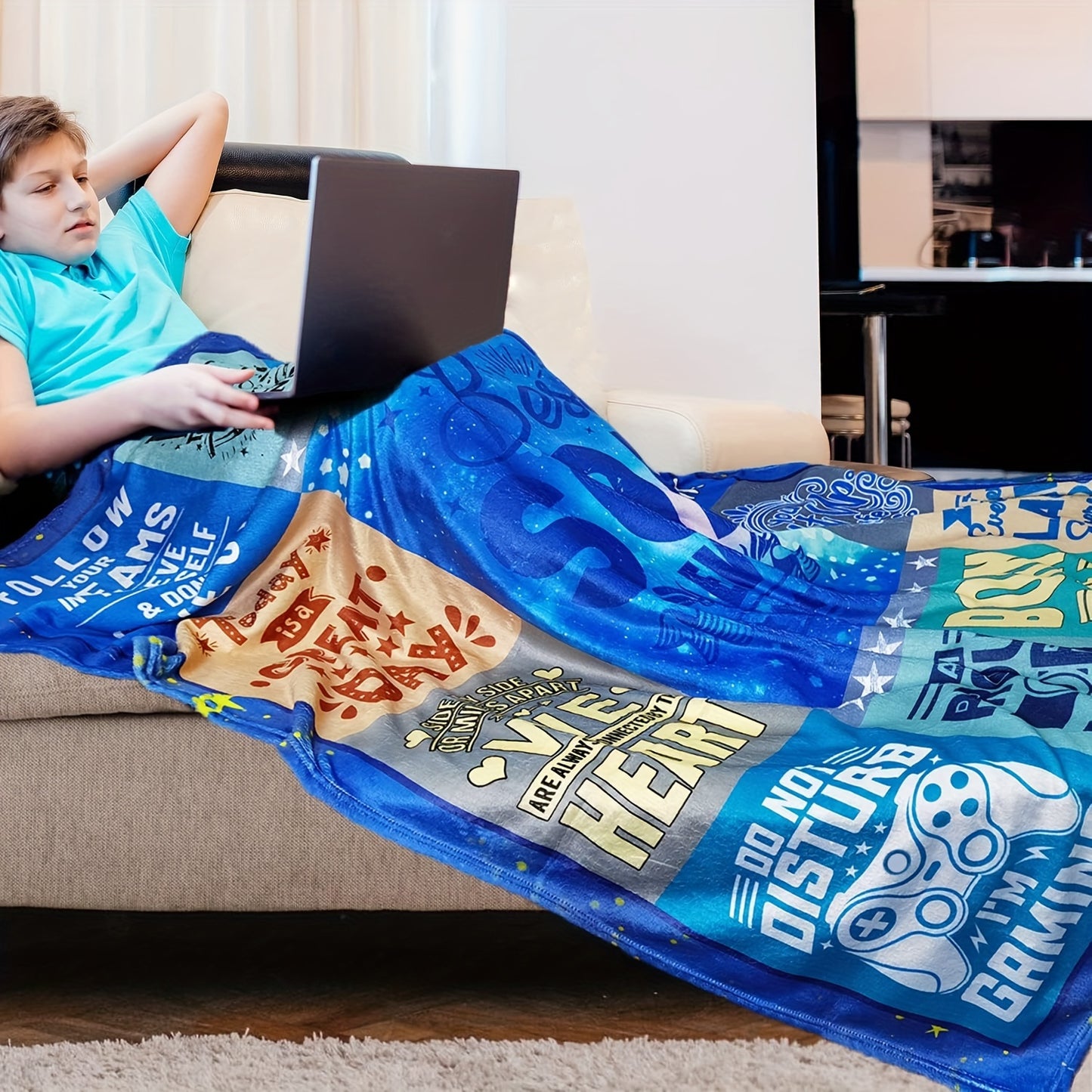 For Our Son, With Pride & Warmth - Ultra Soft Flannel Sofa Blanket | A Thoughtful Birthday & Holiday Gift from Mom & Dad