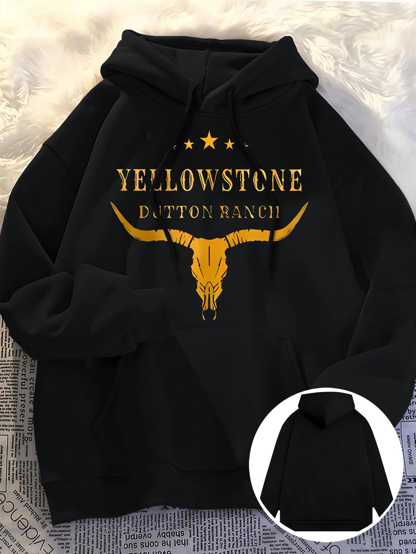 Vintage Ranch Hoodie | Distressed Cowboy Print, Relaxed Fit Western Streetwear Trend Hooded Sweatshirt