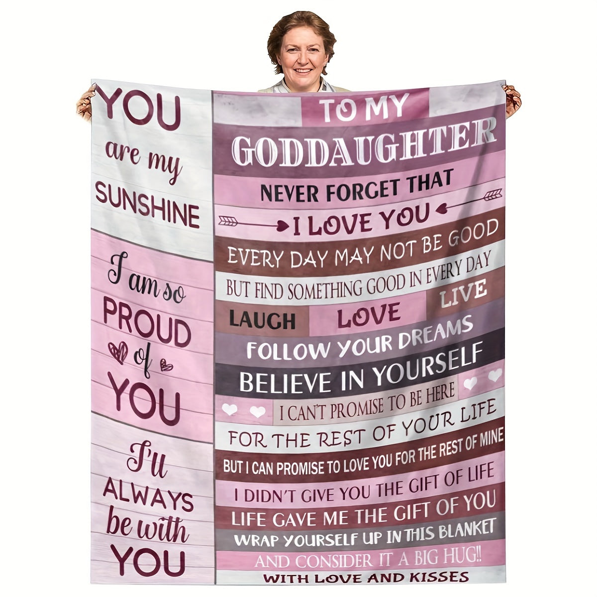 Personalized Flannel Blanket for Granddaughter - Custom Name Letter Print Throw | A Unique & Heartfelt Birthday, Christmas, or Welcome Gift