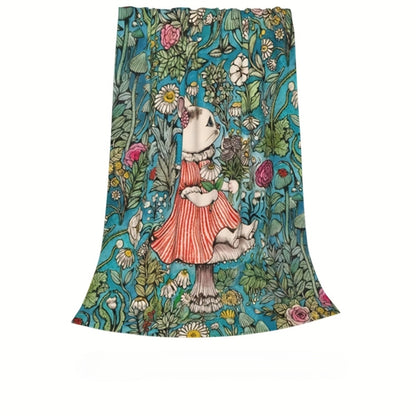 Turquoise Daisy Smiley Blanket | Plush Fleece Throw Blankets for a Dose of Joy & Comfort
