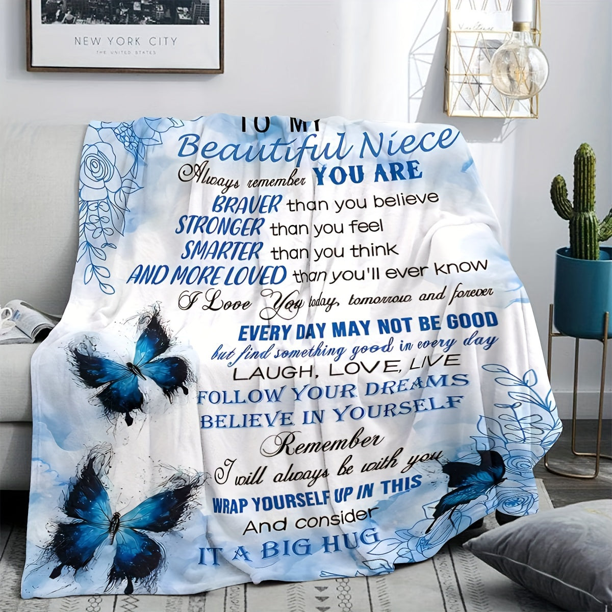 Winter Warm Flannel Camping Blanket - Ultra-Soft & Insulated for Travel, Cozy Birthday & Christmas Gift for Niece, Teen Girls, Outdoor Adventures