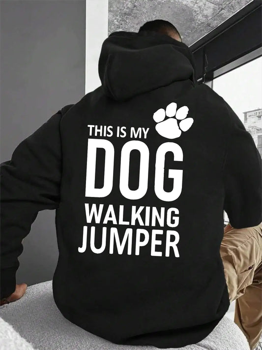 "Proud Dog Parent" Hoodie for Pet Lovers - Black Paw Print Graphic with Hidden Front Pocket | Cozy Non-See-Through Pullover for Walking & Lounging