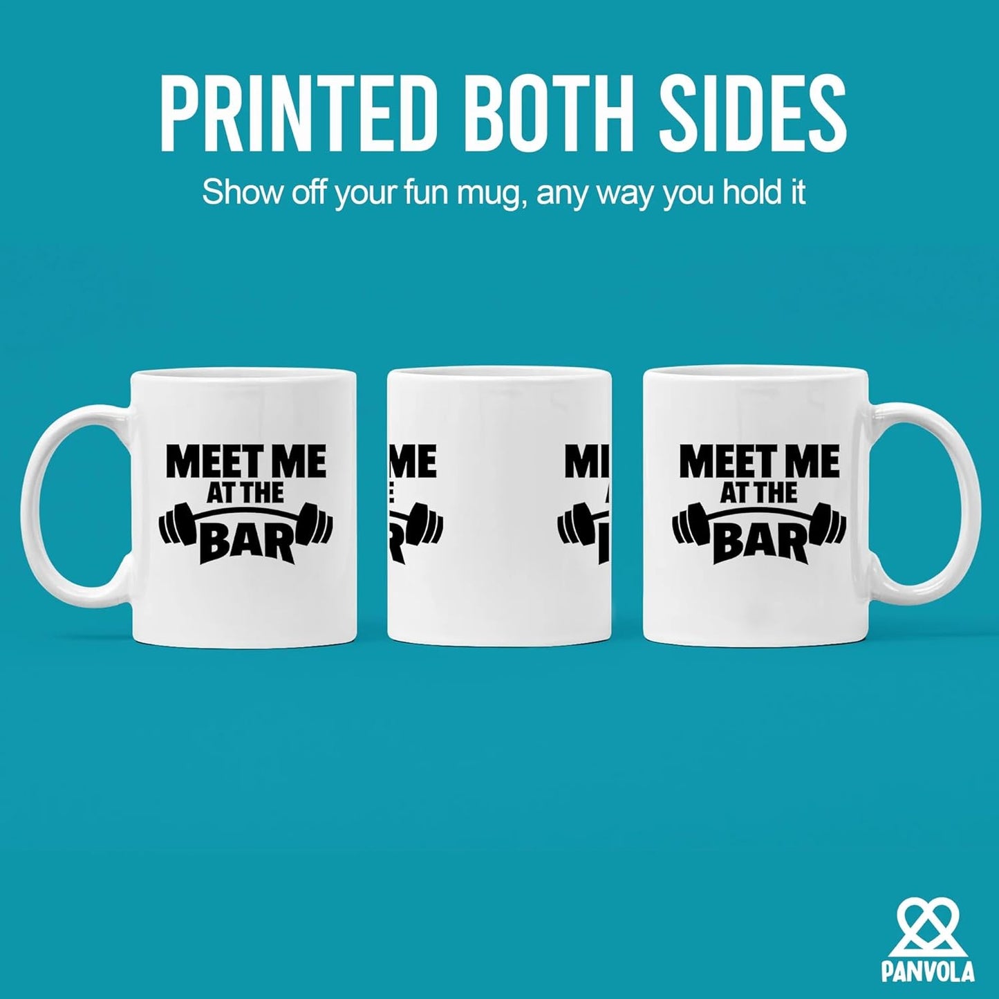Weightlifter Gift Mug - "Meet Me at the Bar" Gym Quote, Funny & Tough Ceramic Cup for Him (11oz)