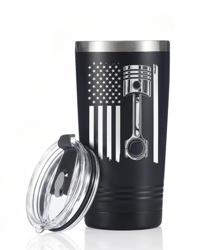 Premium Car Enthusiast Tumbler – 20oz Vacuum Insulated Stainless Steel with Lid & Straw, Engineered for the Road