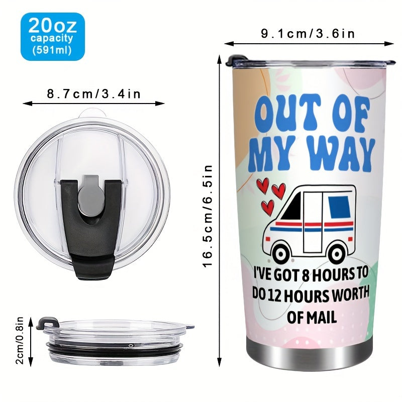 "Miles & Smiles" Tumbler 20oz - Insulated Stainless Steel Cup with Straw Lid | Perfect Delivery Driver Gift for Coffee & Travel