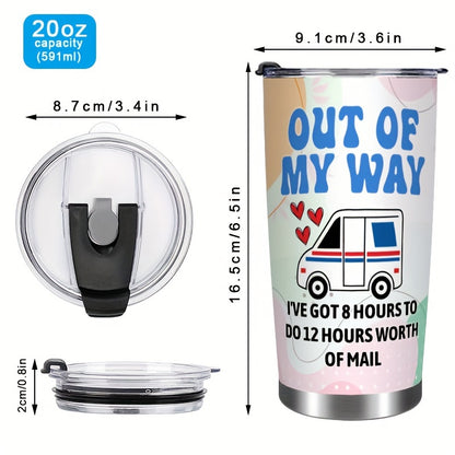 "Miles & Smiles" Tumbler 20oz - Insulated Stainless Steel Cup with Straw Lid | Perfect Delivery Driver Gift for Coffee & Travel
