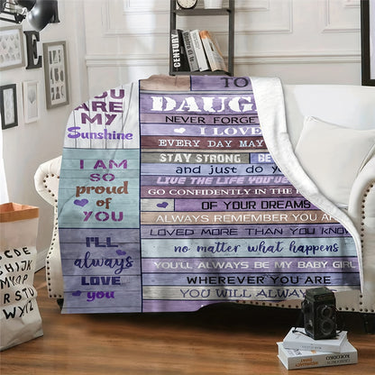 For My Adventurous Daughter - Cozy Flannel Blanket for Sofa, Bed & Wilderness | The Soft Companion for Home Comforts & Camping Adventures