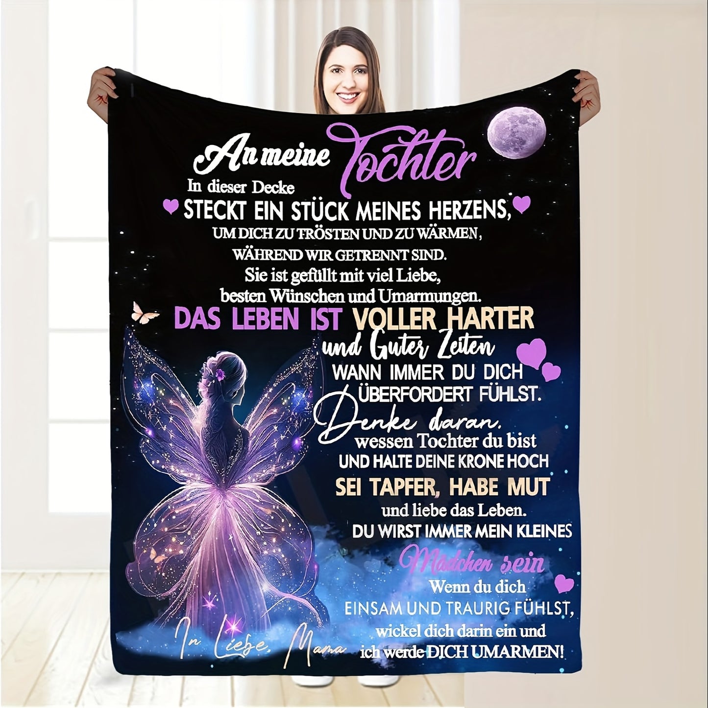 Gift for Daughter Flannel Blanket - Cozy Throw for Movie Nights & Sofa Snuggles | A Soft, Loving Present for Birthdays, Holidays, and Dorm Life