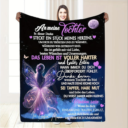 Gift for Daughter Flannel Blanket - Cozy Throw for Movie Nights & Sofa Snuggles | A Soft, Loving Present for Birthdays, Holidays, and Dorm Life
