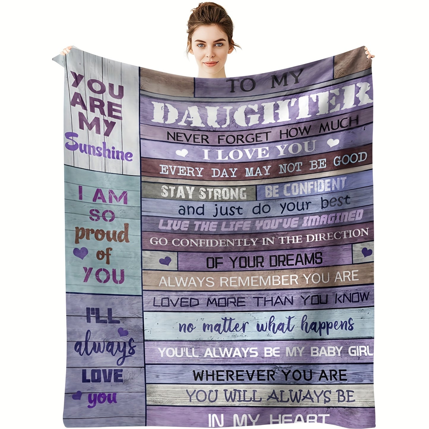 For My Adventurous Daughter - Cozy Flannel Blanket for Sofa, Bed & Wilderness | The Soft Companion for Home Comforts & Camping Adventures