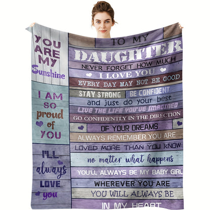 For My Adventurous Daughter - Cozy Flannel Blanket for Sofa, Bed & Wilderness | The Soft Companion for Home Comforts & Camping Adventures