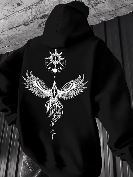 Fashion Graphic Hoodie for Men - Statement Print Streetwear Pullover | Soft Casual Sweatshirt with Kangaroo Pocket, Curated Essentials