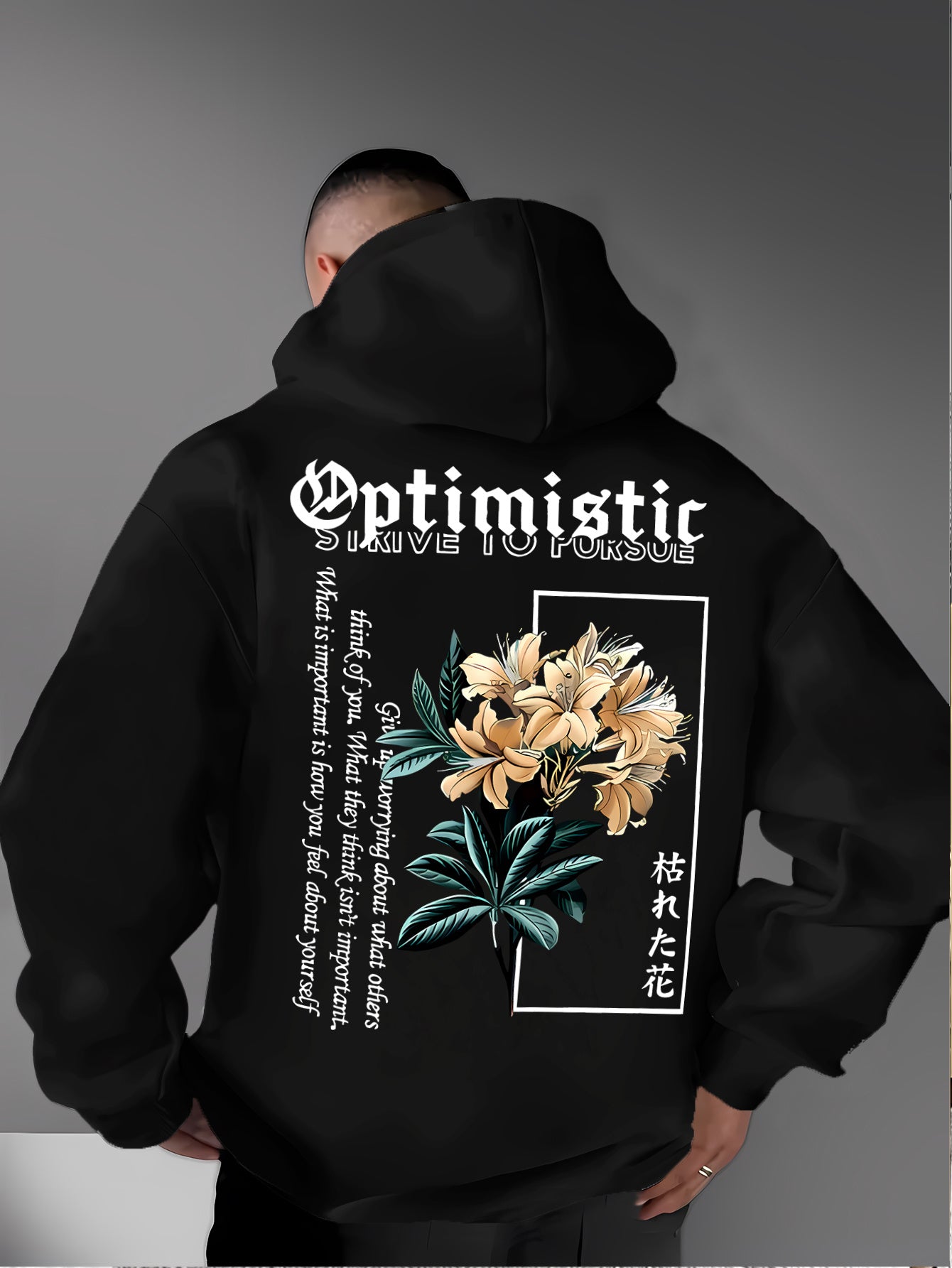 Men's Floral Geometric Print Hoodie - Royal Blue Color, Streetwear Hip-Hop Hooded Sweatshirt
