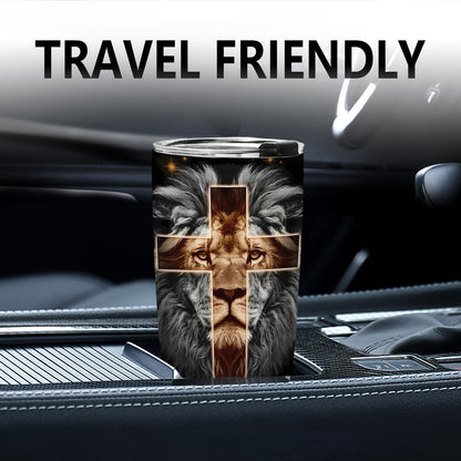 "My God That Is Who You Are" 20oz Lion-Themed Tumbler - Inspirational Christian Gift for Men, Dads & Wildlife Enthusiasts | Stainless Steel Insulated Travel Coffee Mug