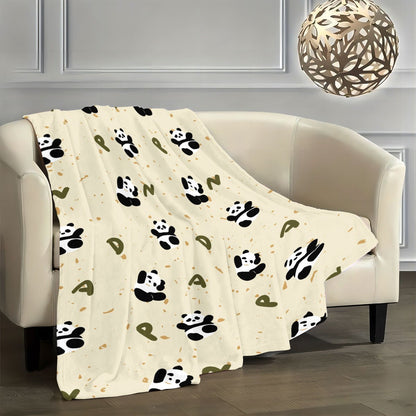 Panda Flannel Throw Blankets | Adorable Pattern, Plush & Washable for Sofa, Bed & Office