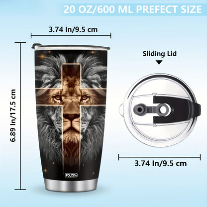 "My God That Is Who You Are" 20oz Lion-Themed Tumbler - Inspirational Christian Gift for Men, Dads & Wildlife Enthusiasts | Stainless Steel Insulated Travel Coffee Mug