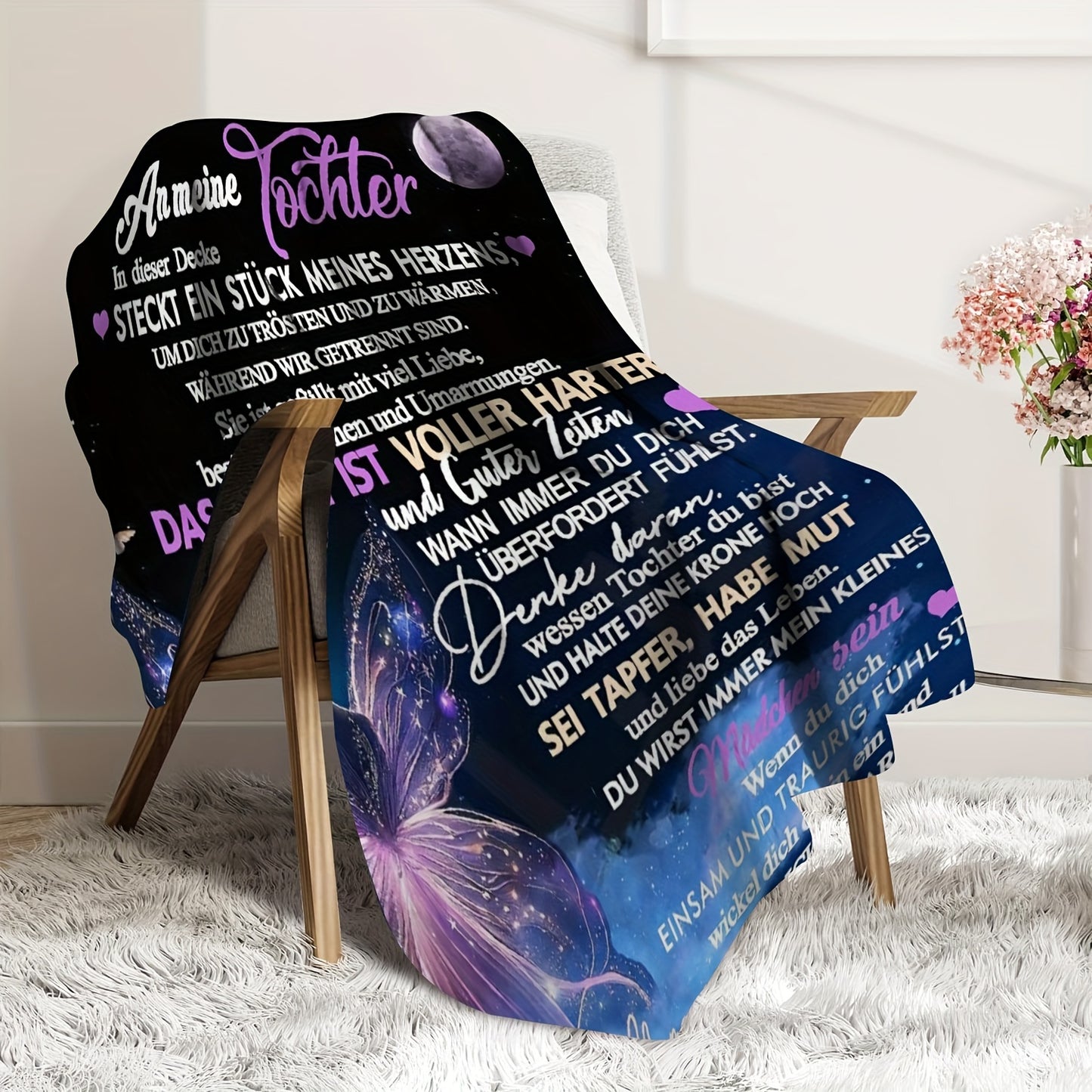 Gift for Daughter Flannel Blanket - Cozy Throw for Movie Nights & Sofa Snuggles | A Soft, Loving Present for Birthdays, Holidays, and Dorm Life