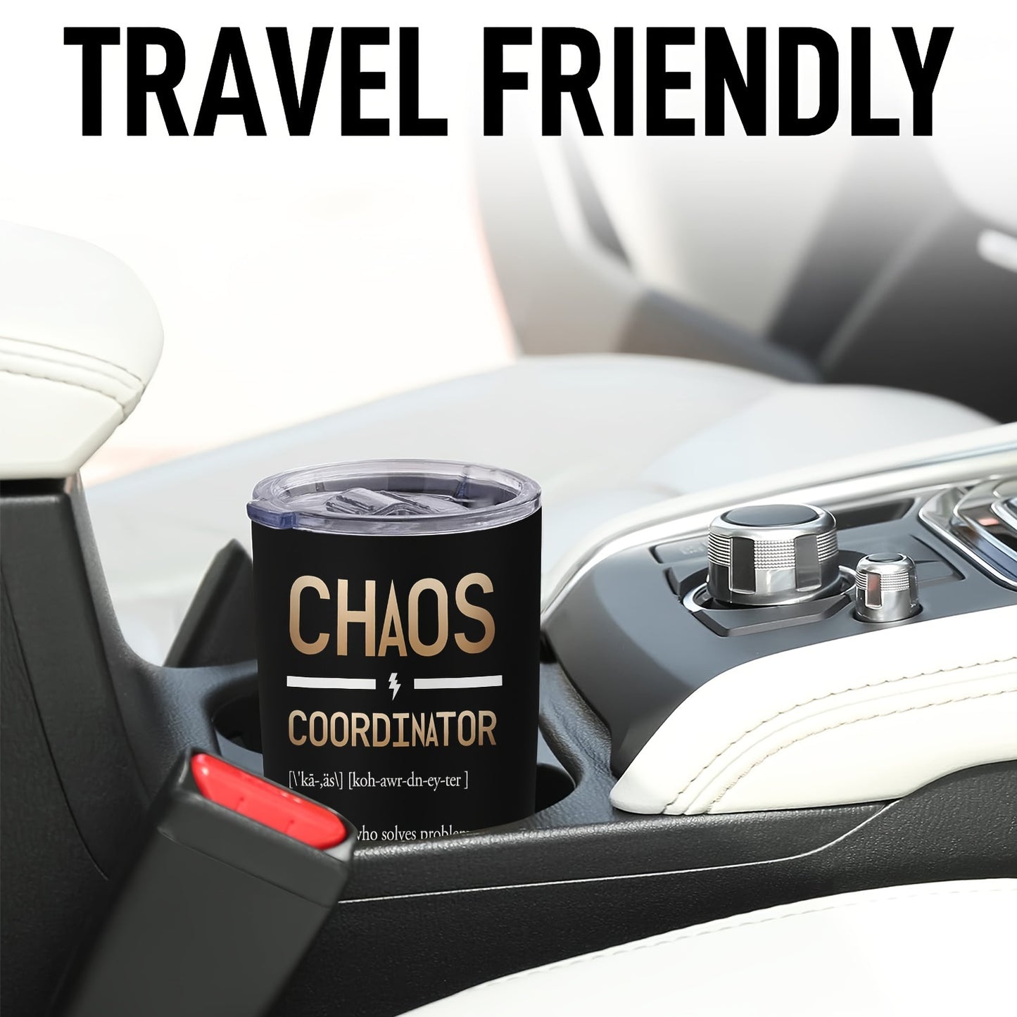 "Chaos Coordinator" Tumbler 20oz - Funny Parenting Humor Stainless Steel Mug | Double Wall Insulated Travel Cup for Moms & Dads, Leakproof Gift