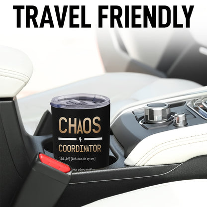 "Chaos Coordinator" Tumbler 20oz - Funny Parenting Humor Stainless Steel Mug | Double Wall Insulated Travel Cup for Moms & Dads, Leakproof Gift