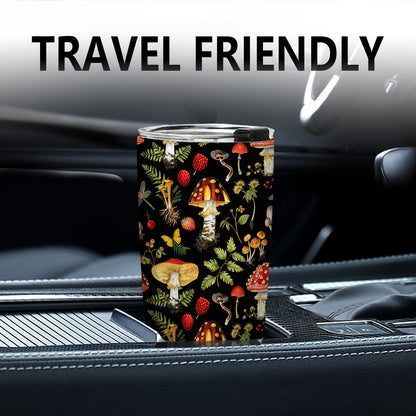 Mushroom Themed Tumbler 20oz - Foloda Stainless Steel with Lid, Perfect Gift for Christmas, Valentine's, Mother's Day & More