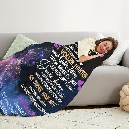 Gift for Daughter Flannel Blanket - Cozy Throw for Movie Nights & Sofa Snuggles | A Soft, Loving Present for Birthdays, Holidays, and Dorm Life