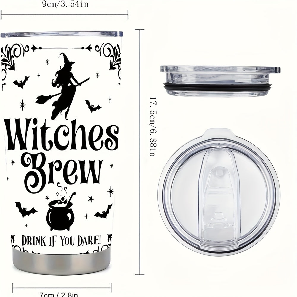 Witch's Brew 20oz Halloween Tumbler - Vacuum Insulated Cauldron Travel Mug for Hot & Cold Drinks | Spooky Gift with Decorative Cauldron, Perfect for Halloween Parties & Witch Lovers