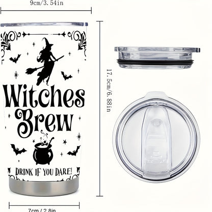 Witch's Brew 20oz Halloween Tumbler - Vacuum Insulated Cauldron Travel Mug for Hot & Cold Drinks | Spooky Gift with Decorative Cauldron, Perfect for Halloween Parties & Witch Lovers