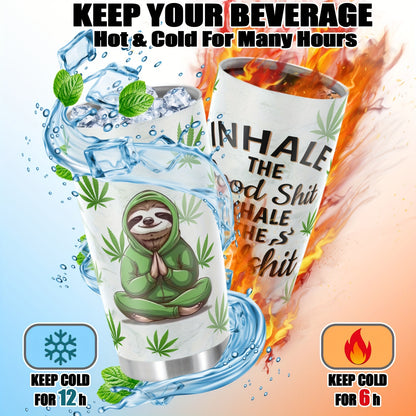 Funny Sloth Tumbler 20oz - "Take It Slow" Stainless Steel Water Bottle with Lid | Humorous & Insulated Gift for Christmas, Fall, Thanksgiving & Everyone