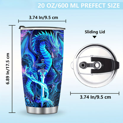Dragon Tumbler 20oz - Stainless Steel Insulated Cup | Unique Gift for Dragon Lovers, Christmas, Valentine‘s, Father’s Day & Graduation