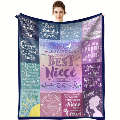 To My Dearest Niece - A Cozy Hug in Blanket Form | Soft Flannel Sofa Throw for Movie Nights, Perfect Birthday & Holiday Gift