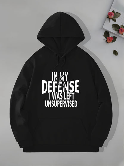 Hooded Sweatshirt Men -Fashion Letter Graphic Print Hoodies, Casual Pullover with Drawstring Hood