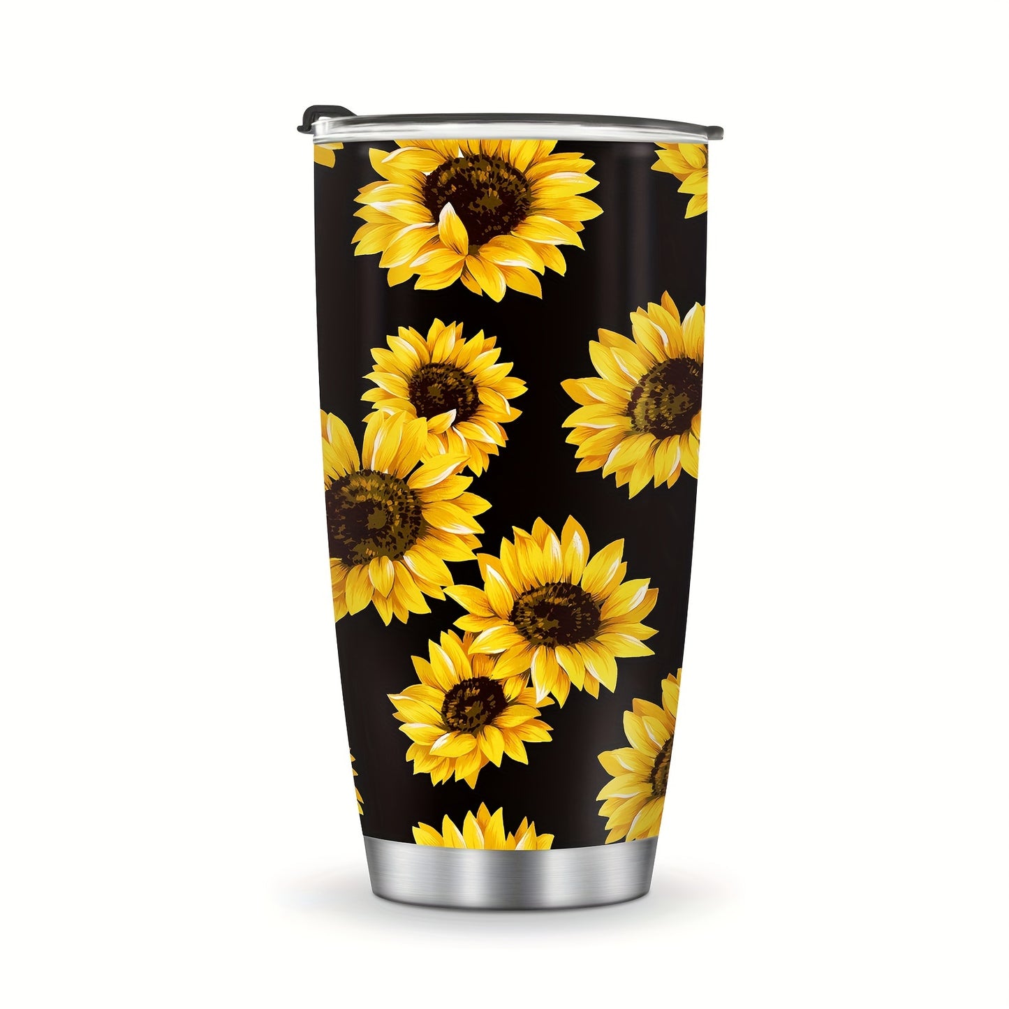 Sunflower Gift for Women - 20oz Cheerful Tumbler, Stainless Steel Double Wall Vacuum Insulated Travel Mug | Keeps Drinks Hot/Cold, Perfect for Home, Office, Back to School