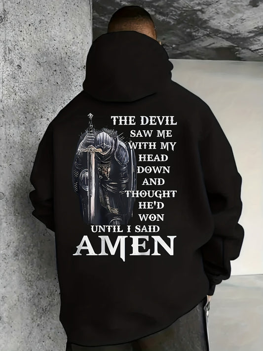 Christian Knight Armor Hoodie - "Armor of God" Bible Verse Print | Unisex Streetwear Pullover with Kangaroo Pocket