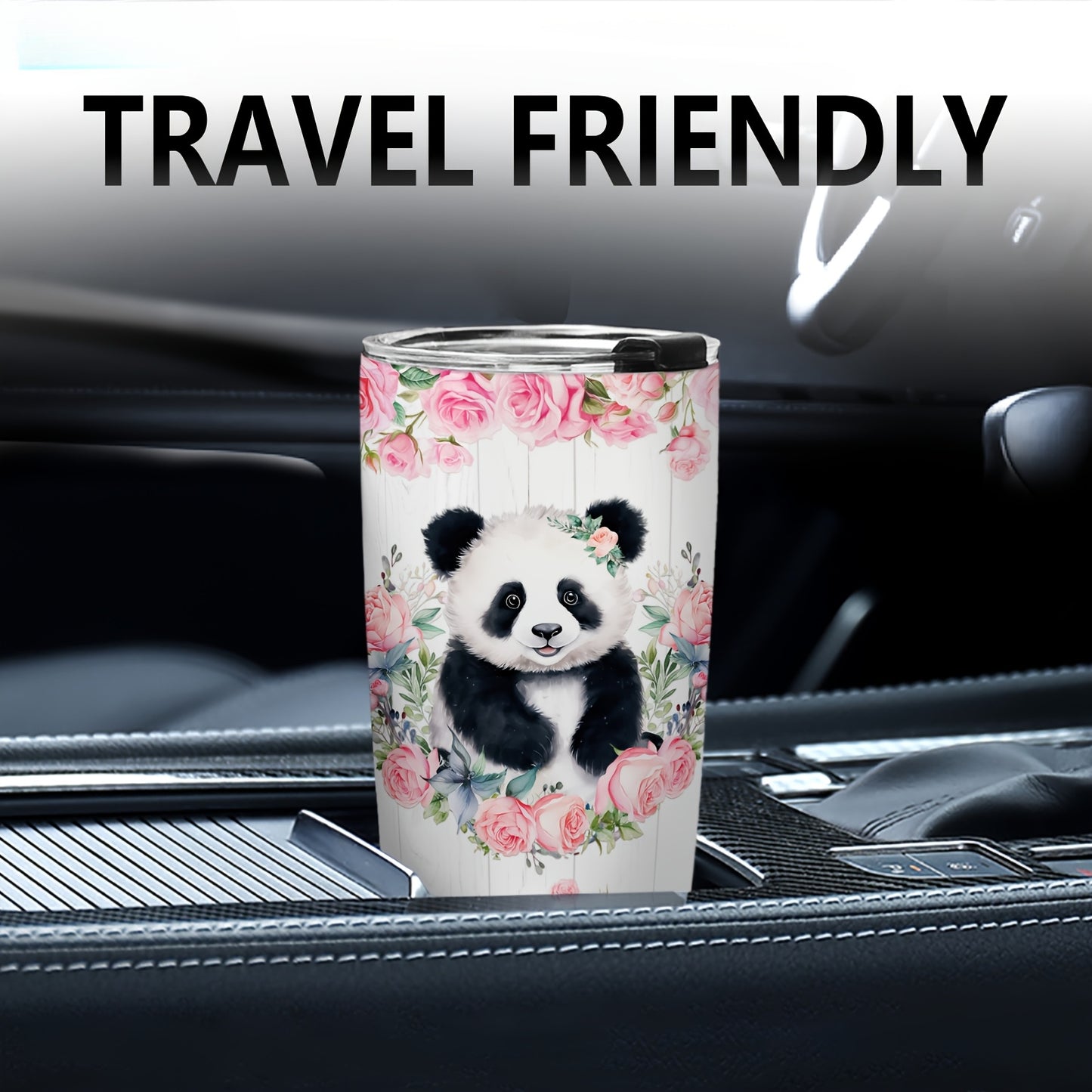 Bestseller Cute Panda Tumbler - 20oz Insulated Stainless Steel Mug with Lid, Hot & Cold Travel Cup | Perfect Gift for Women, Panda Lovers - Valentine‘s, Christmas, Birthday, Mother’s Day