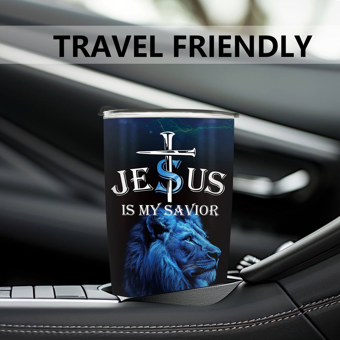 "Youngsters of God, Men of Faith, Warriors of Christ" 20oz Stainless Steel Tumbler - Inspirational Christian Gift for Men, Dad, Husband | Vacuum Insulated Travel Mug for Coffee