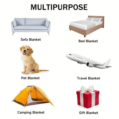 Vintage Maple & Pumpkin Plaid Blanket - Soft Fleece Throw, Machine Washable Warm Gift for Thanksgiving & Christmas