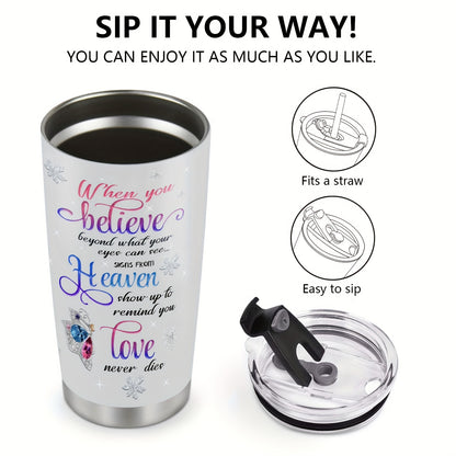 Valentine's Day Gift for Wife - Butterfly Jewelry 20oz Insulated Tumbler for Her, Gift for Mom Sister Grandma Daughter | Stainless Steel Travel Mug, Keeps Drinks Hot & Cold