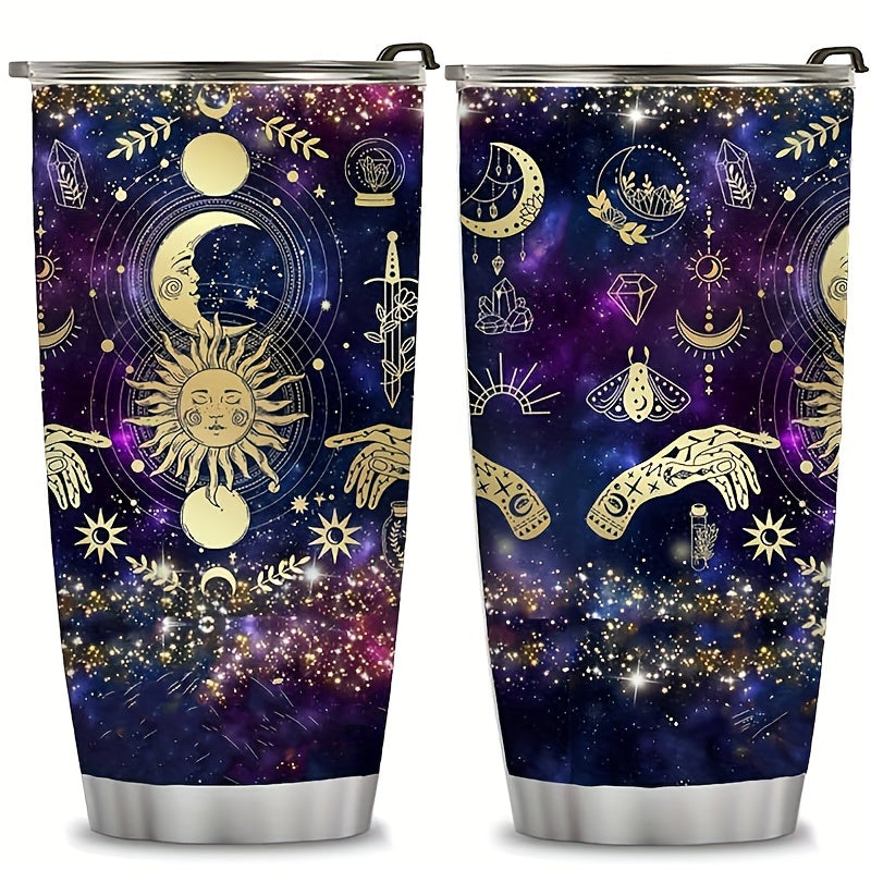 Celestial Sun & Moon Tumbler - 20oz Vacuum Insulated Stainless Steel Travel Mug, Double Wall Coffee Cup, Unique Gift for Her/Him, Moms, Dads, Any Occasion